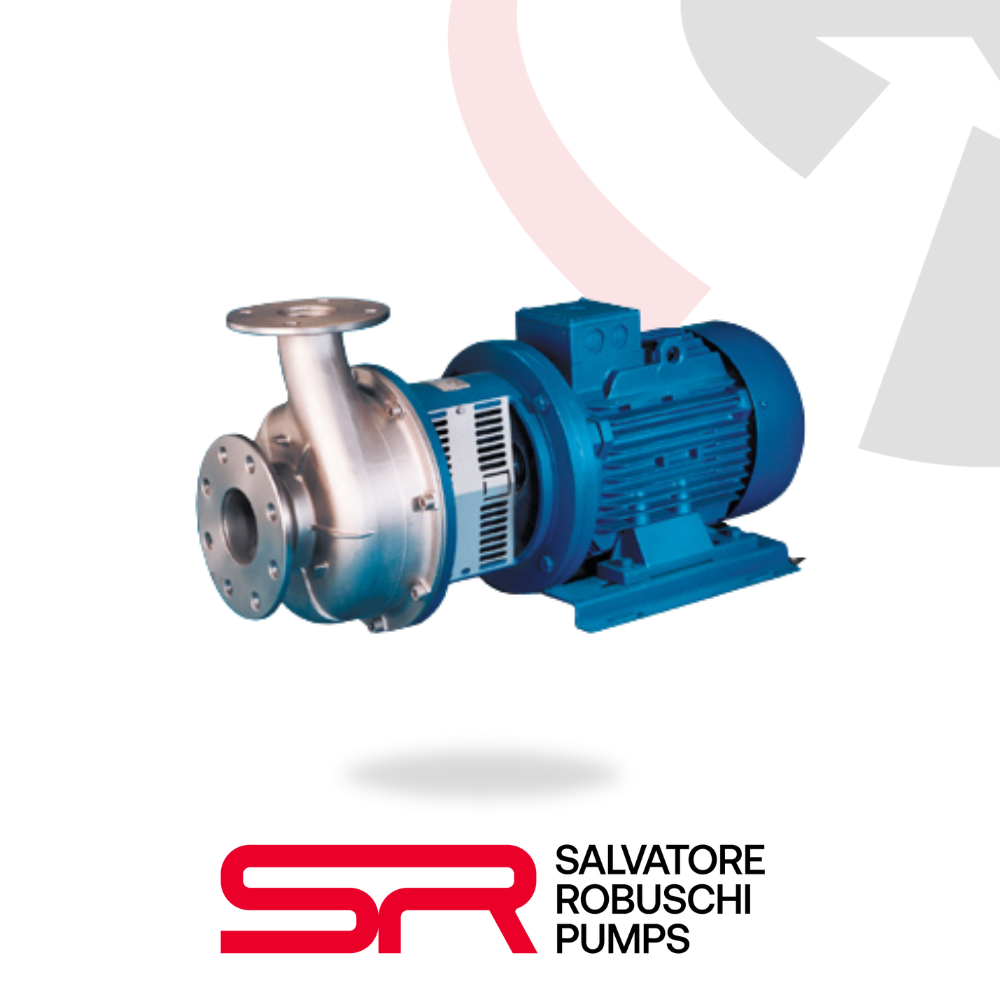 Salvatore Robuschi RS (RSM-RSA) Centrifugal Pumps with vortex Impeller. Flanges unions PN 16 or DIN 11851 (food industry).