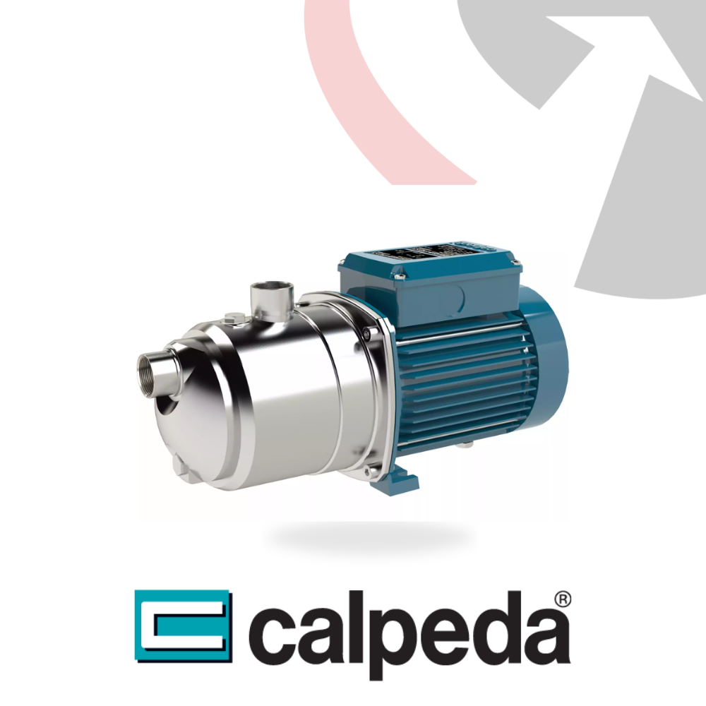 Stainless steel Calpeda NGX Self-Priming Jet Pump with a blue motor housing on a white background.