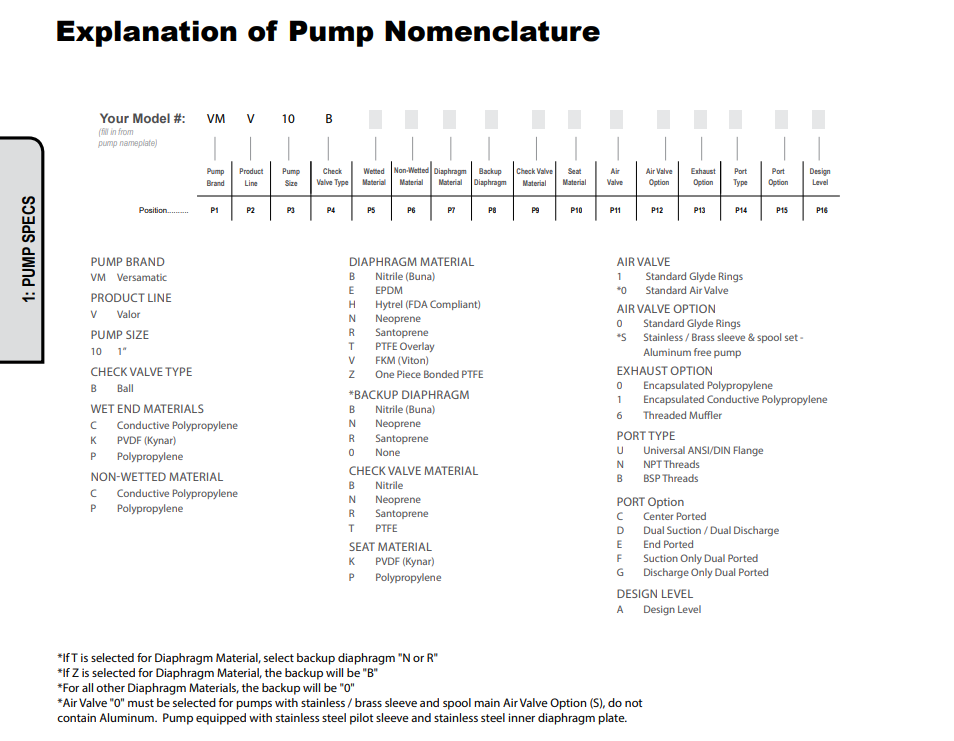 Versamatic VMV10BPPR0RP100UEA | 1" | Valor (AODD Pump)
