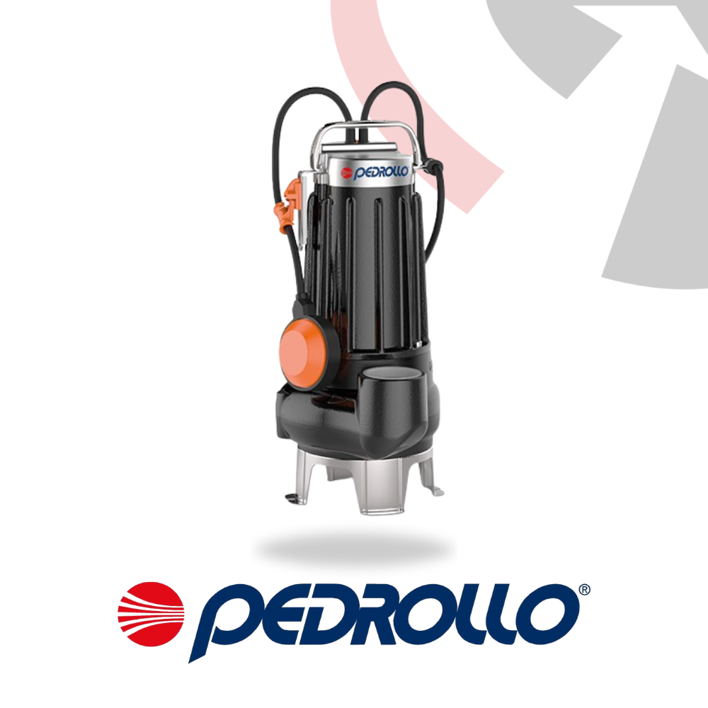 Pedrollo VXC 35 and 45 submersible vortex pump for sewage water and drainage applications handling suspended solids