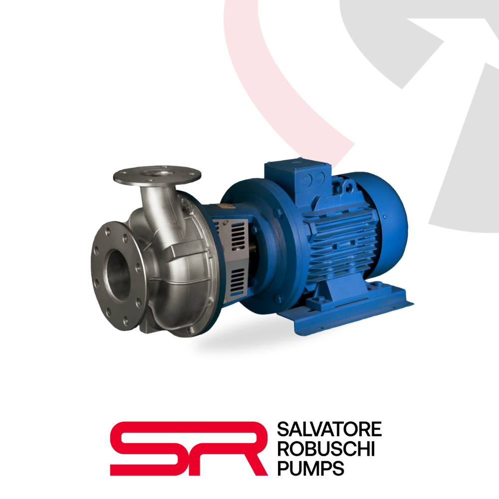 Salvatore Robuschi HG HDM HDA semi-open impeller centrifugal pump for food industry transfer with PN16 or DIN 11851 connections.
