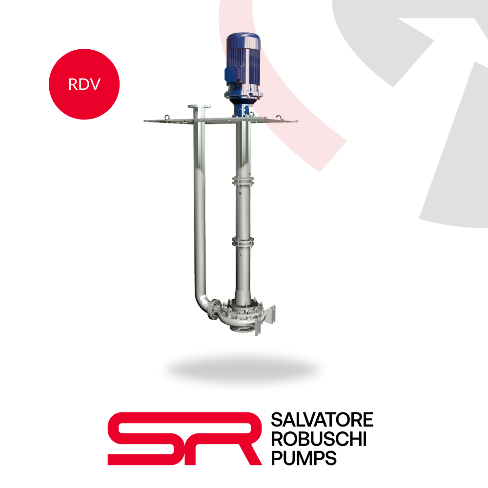 Salvatore Robuschi RDV vertical centrifugal pump suitable for high temperature fluids image with salvatore robuschi pump ontop.