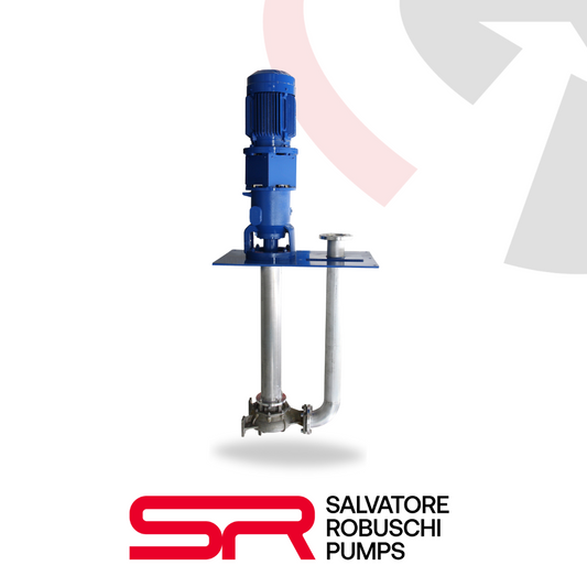 Salvatore Robuschi vertical cantilever centrifugal pump with vortex and channel impeller options for wastewater and solids handling.