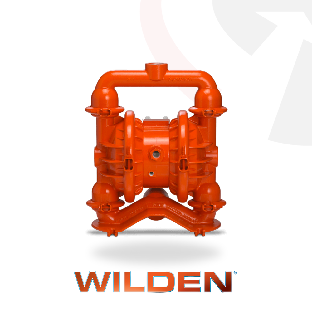An orange Wilden Pro-Flo Series clamped metal AODD pump with the brand logo visible.