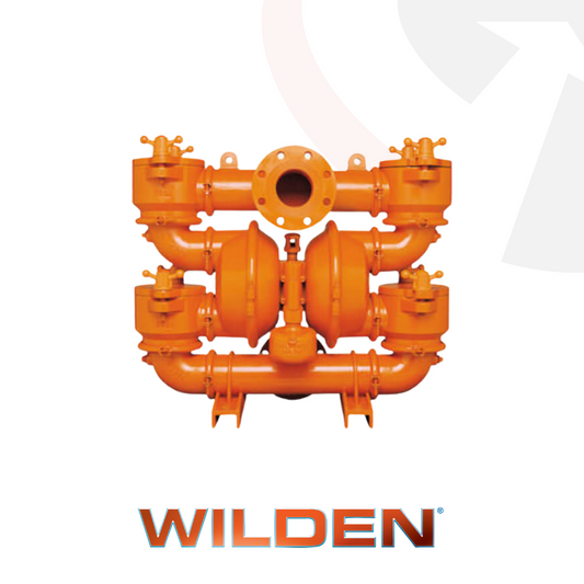 An orange Wilden T20 Turbo-Flo clamped metal AODD pump